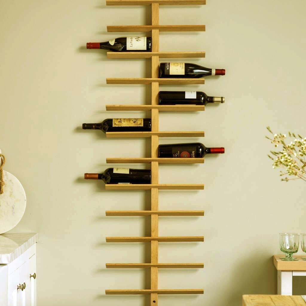 Полка для вина настенная из дерева Такенура 12 Карри (ПНК-215603)