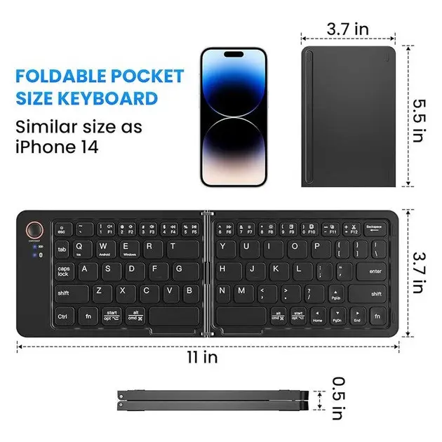 Клавіатура бездротова розкладна 1981 B023 Eng/Pyc 67 клавіш з підставкою для телефону 280x92 мм (25795005) - фото 4 Клавіатура бездротова розкладна 1981 B023 Eng/Pyc 67 клавіш з підставкою для телефону 280x92 мм (25795005) - фото 4