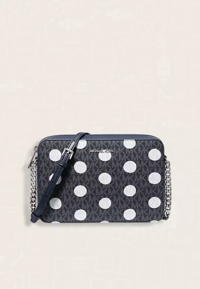 Сумка Michael Kors Jet Set Large Polka Dot Signature Logo Crossbody Bag Navy (35S5STTC30N)