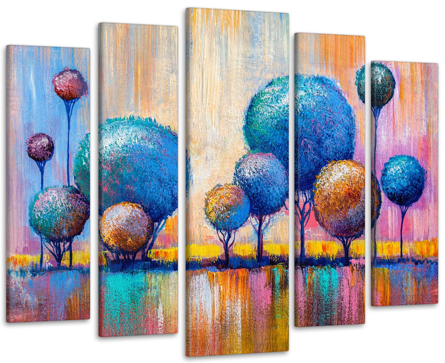 Картина модульная Абстракция Деревья 90х132 см (Art-401_5)