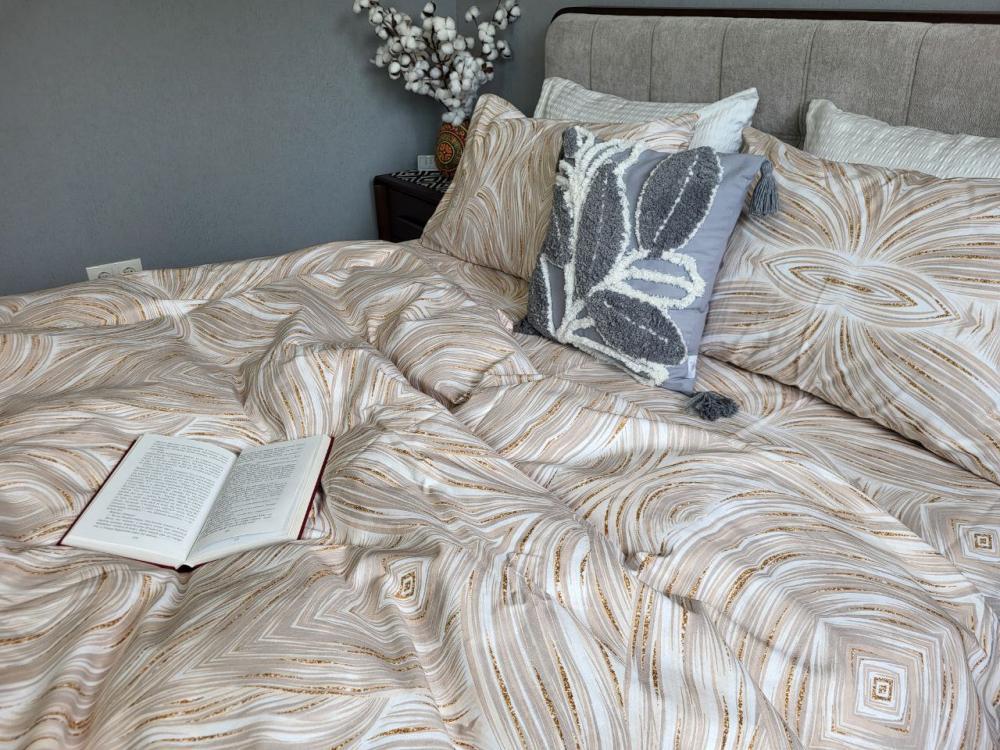 Комплект постельного белья Янтарь безь PREMIUM евро/наволочки 50х70/70х70 см (8986) - фото 3 Комплект постельного белья Янтарь безь PREMIUM евро/наволочки 50х70/70х70 см (8986) - фото 3