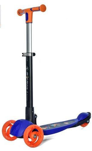 Самокат iTrike MAXI трехколесный складной со светящимися колесами Синий (DS-171-S-81)