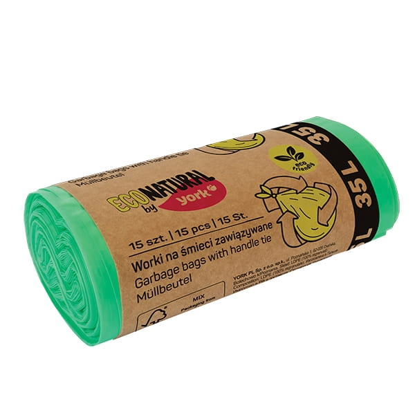 Пакет для сміття YORK ECO із NATURAL зав'язками 35 л 15 шт. (2036777468)