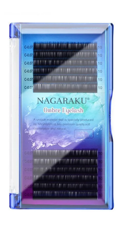 Ресницы Nagaraku омбре Mix С 0.07 8-13 Сlassic blue/Purple (012707)