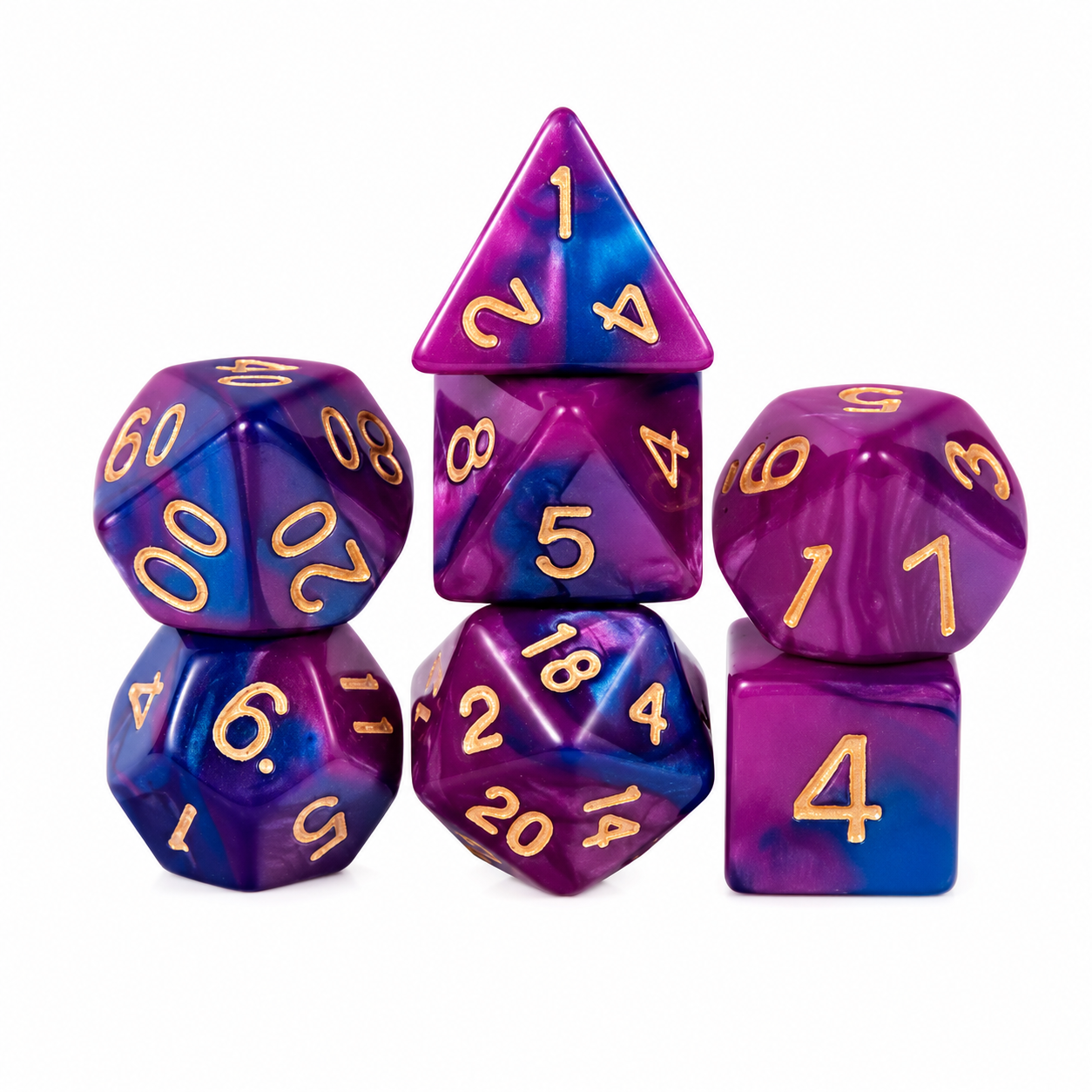 Кости игральные многогранные 7 шт. 4-20 граней пластик Purple (36522121) Кости игральные многогранные 7 шт. 4-20 граней пластик Purple (36522121)