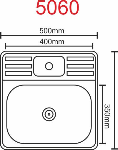 Мойка кухонная Valeso сатин 5060 0,7/160 мм из нержавеющей стали - фото 6 Мойка кухонная Valeso сатин 5060 0,7/160 мм из нержавеющей стали - фото 6