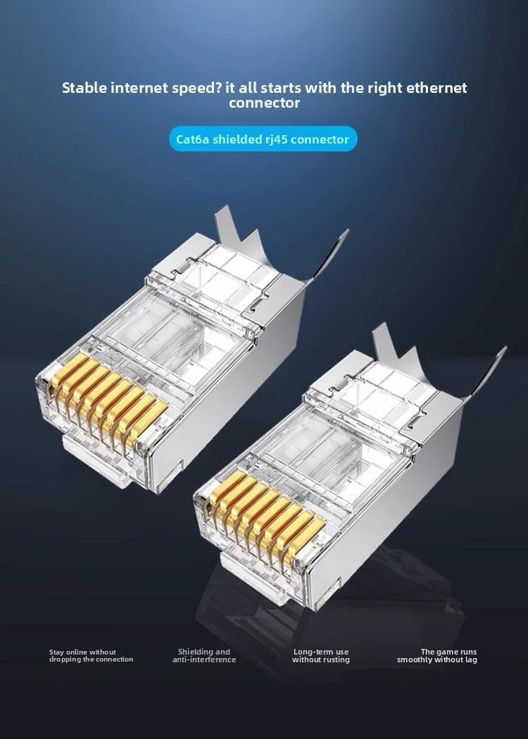 Коннектор Ugreen RJ45 Cat6a 10 гбит/с 10 шт. Серебристый (70316) - фото 2