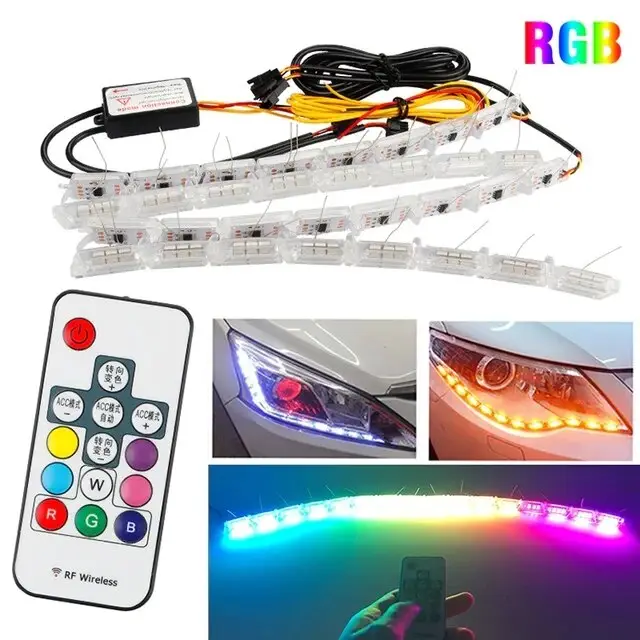 Денні ходові вогні гнучкі CRYSTAL RGB з анімацією запуску для AUDI 50-70 см (00285) - фото 5 Денні ходові вогні гнучкі CRYSTAL RGB з анімацією запуску для AUDI 50-70 см (00285) - фото 5