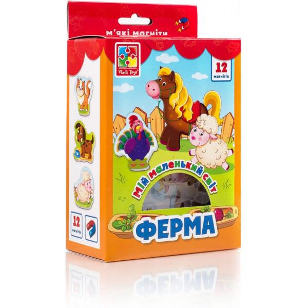 Фигурки на магнитах Vladi Toys Мій маленький світ на магнітах "Ферма" VT3106-09 (укр)