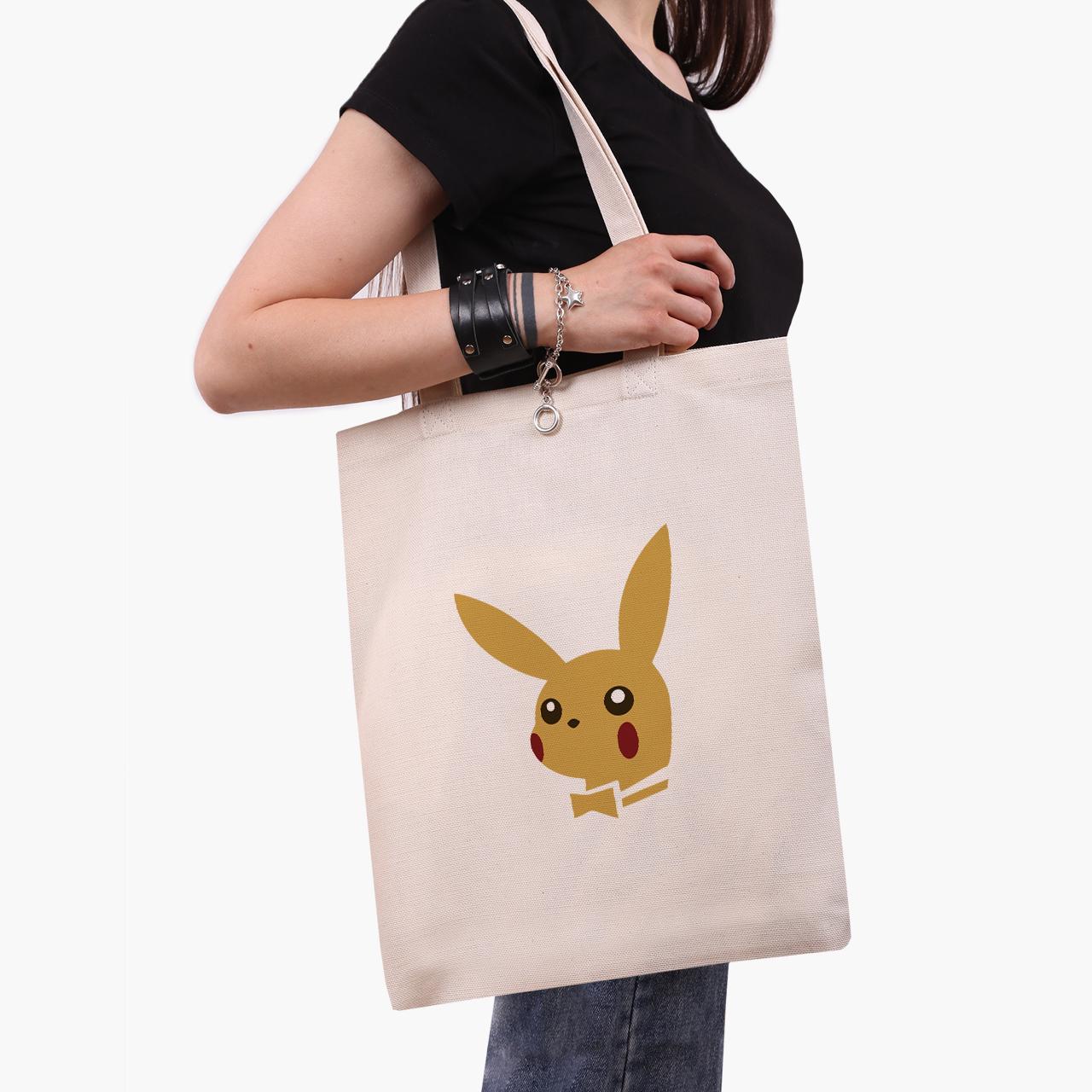 Эко сумка шоппер Pikachu 41x35 см Бежевый (9227-2076-WT)