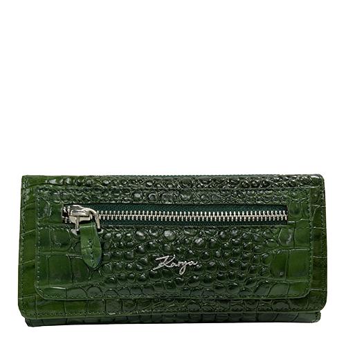 Гаманець жіночий Karya з натуральної шкіри Зелений (1140-547)