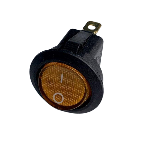 Переключатель Lemanso LSW07 KCD1-101N-8 круглый с подсветкой Желтый