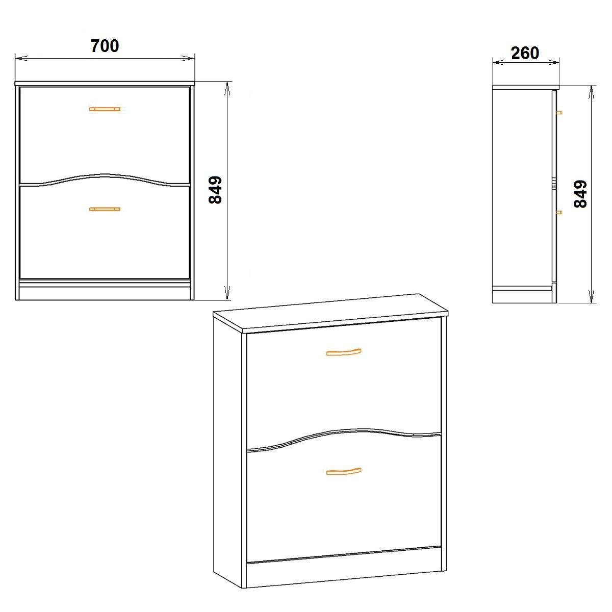 Тумба под обувь Компанит SC-2 70х26х85 см Нимфея альба (28457695) - фото 2