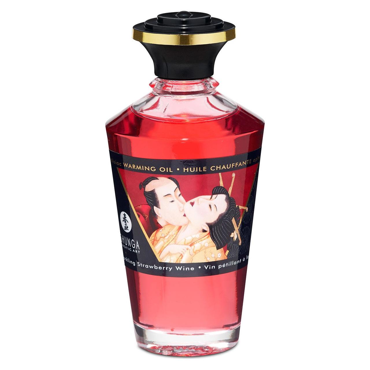 Масло разогревающее Shunga APHRODISIAC WARMING OIL Sparkling Strawberry Wine 100 мл (SO2497)