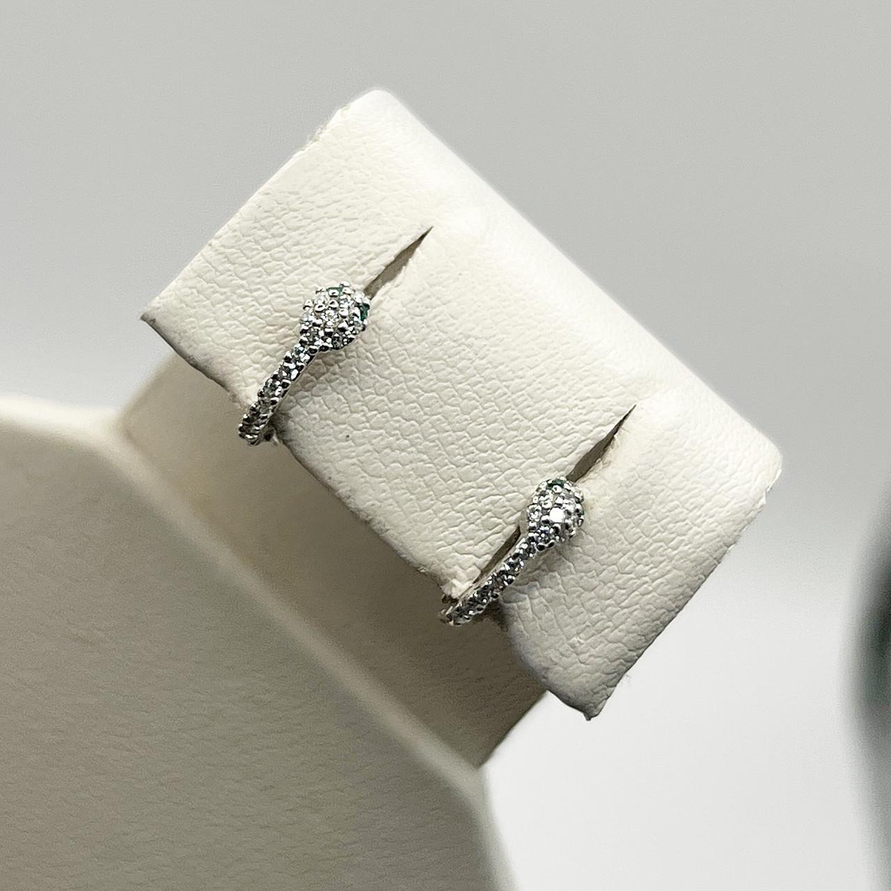 Серебряные серьги-кольца с кубическим цирконием Змея 0,82 г (2600059550) Серебряные серьги-кольца с кубическим цирконием Змея 0,82 г (2600059550)