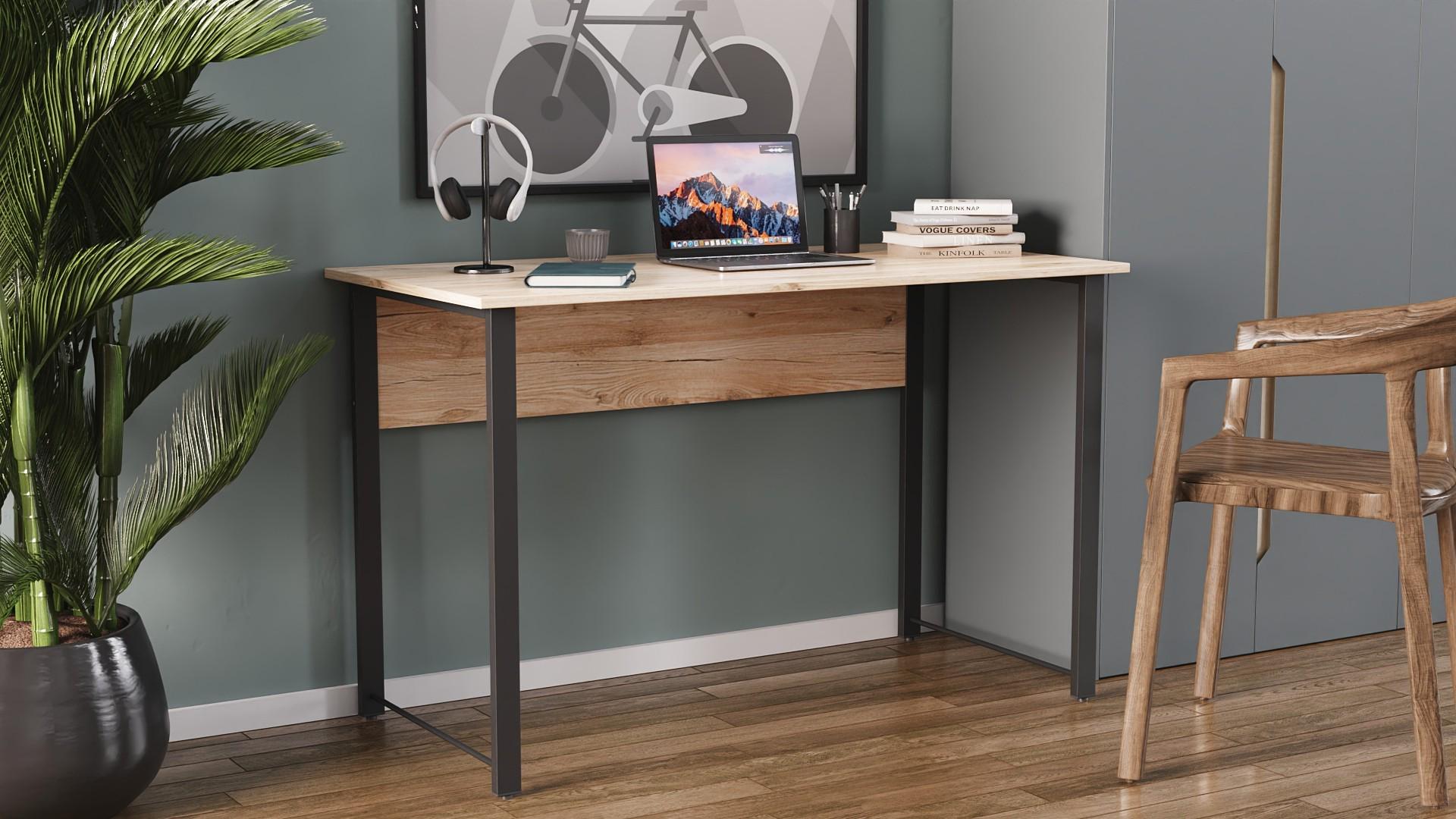 Комп'ютерний стіл Ferrum-decor Курт ДСП 16 мм 75x140x70 см Чорний/Дуб Сан-Маріно (FRD-103945) - фото 5 Комп'ютерний стіл Ferrum-decor Курт ДСП 16 мм 75x140x70 см Чорний/Дуб Сан-Маріно (FRD-103945) - фото 5