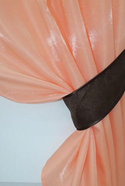 Шторки на кухню/балкон с ламбрекеном 270х170 см Персиковый/Венге (073к) - фото 4