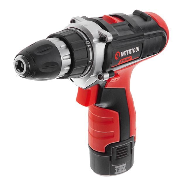 Дриль-шуруповерт акумуляторний Li-Ion 12 В 18 Nm 1,3 Аг 2 швидкості 0-400/0-1500 об/хв 2 акумулятора (WT-0321)