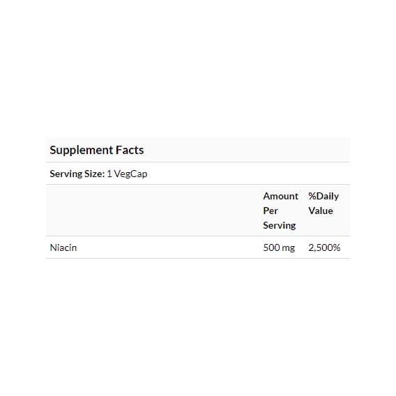 Ниацин Solaray Niacin 500 мг 100 Veg Caps (SOR04363) - фото 3