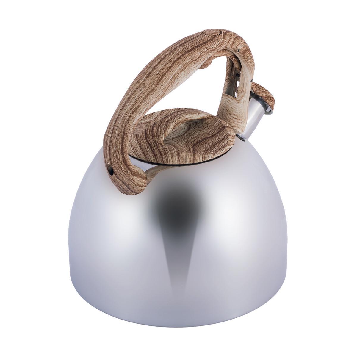 Чайник со свистком Kamille KM-1090 из нержавеющей стали и бакелитовой ручкой под дерево 2,7 л Стальной (150-84-1090) - фото 5 Чайник со свистком Kamille KM-1090 из нержавеющей стали и бакелитовой ручкой под дерево 2,7 л Стальной (150-84-1090) - фото 5