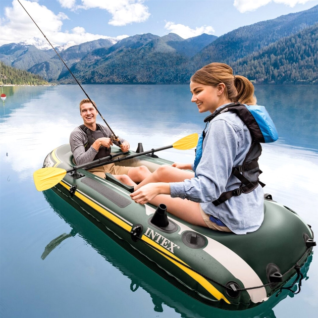 Човен надувний двомісний Intex Seahawk 2 Set з веслами/насосом 236х114 см (68347) - фото 7