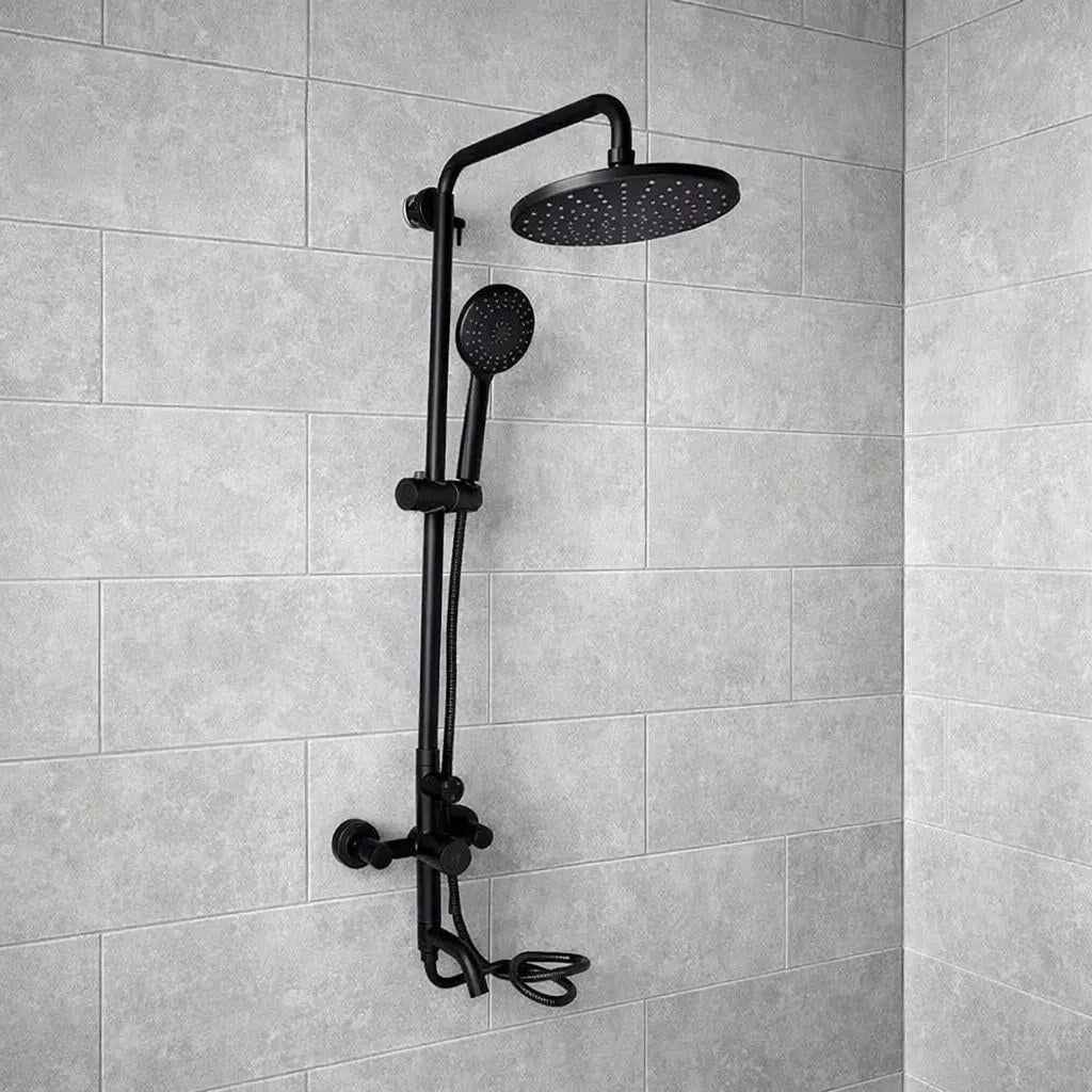 Душевая система с круглым верхним душем AND YLN99105H Shower Head из нержавеющей стали 230 мм Черный (opt-105820)