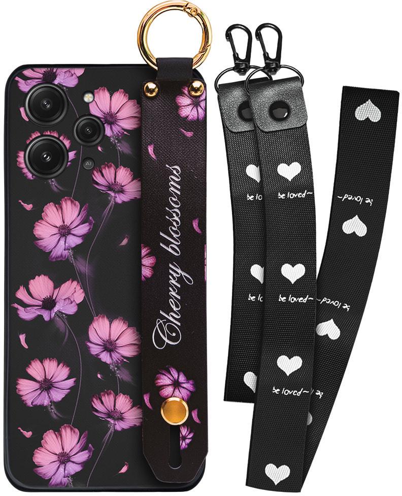 Чехол SHLab Xiaomi Redmi 12 Cherry Blossoms + два ремешка с карабином (34373)