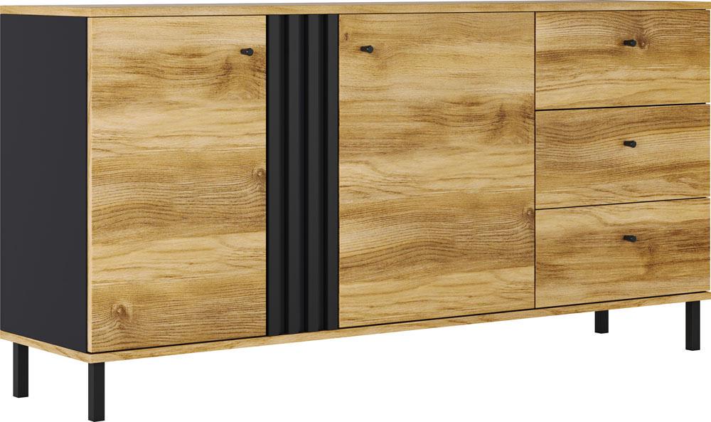 Комод Тео 2-дверный с 3 ящиками Золотой дуб (000-000-231)