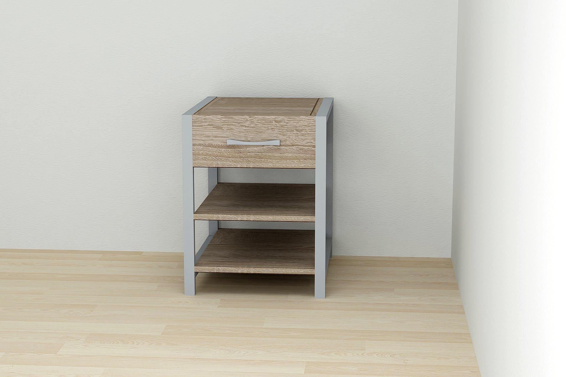 Тумба универсальная Ferrum-decor Вивьен 1/2 ДСП 16 мм 50x41x40 см Серый/Дуб Сонома Трюфель (FRD-104137)