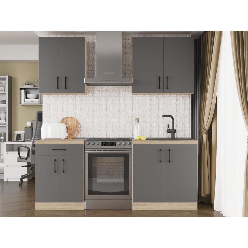 Кухня модульная Еверест Оптима №2 2 м Графит (DTM-5698)