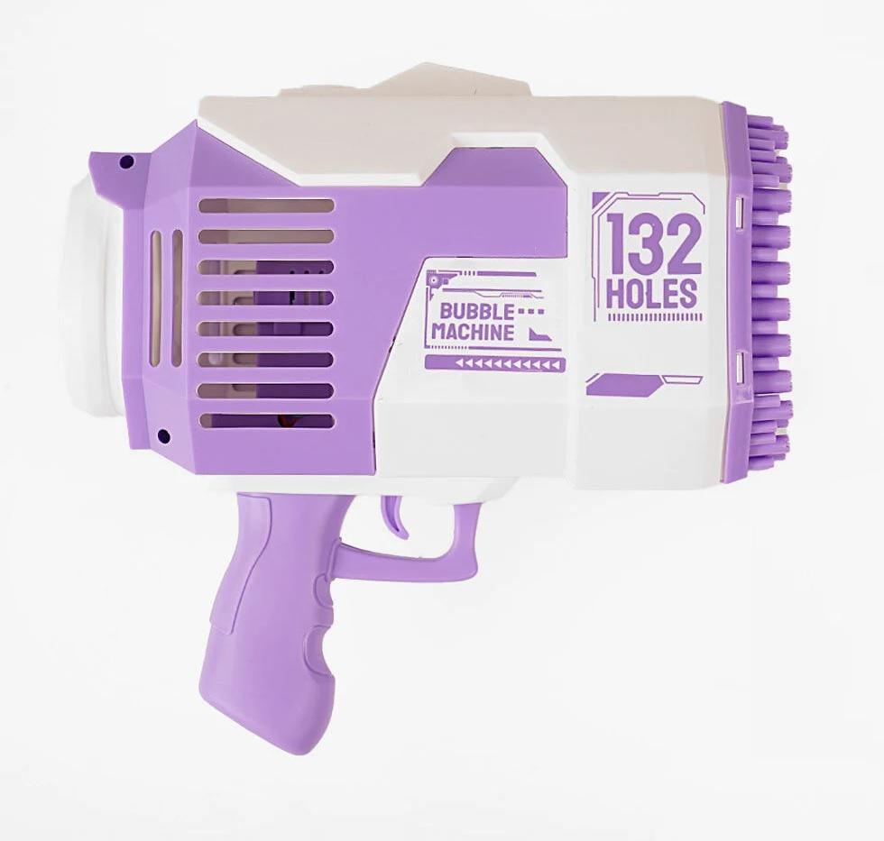 Пистолет игрушечный с мыльными пузырями/с подсветкой/132 отверстия Purple/White (155367)