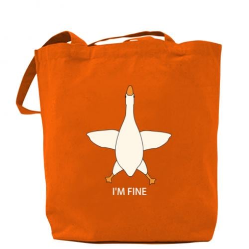 Шоппер Гусь I'm fine 37x41 см Оранжевый (16997322-9-199224)