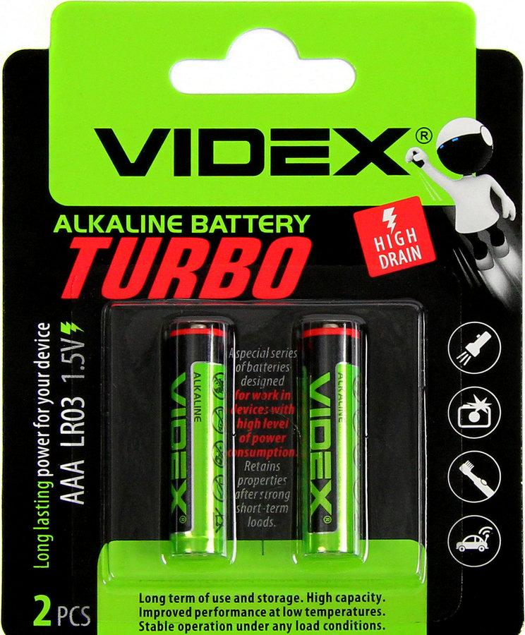 Батарейка Videx Alkaline TURBO AAA LR3 минипальчик