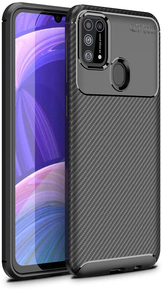 Чехол накладка Auto Focus Carbon для Samsung Galaxy M31 M315 Black (20064-2B)
