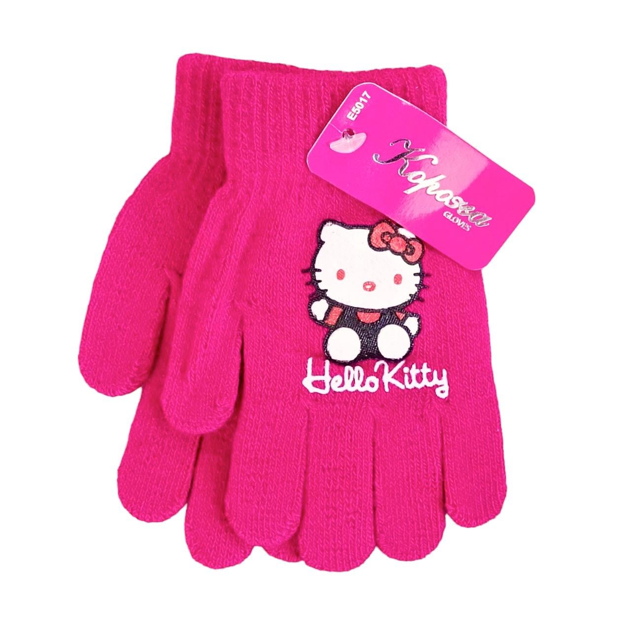 Перчатки детские с начесом Hello Kitty 3-5 года Малиновый (46928)