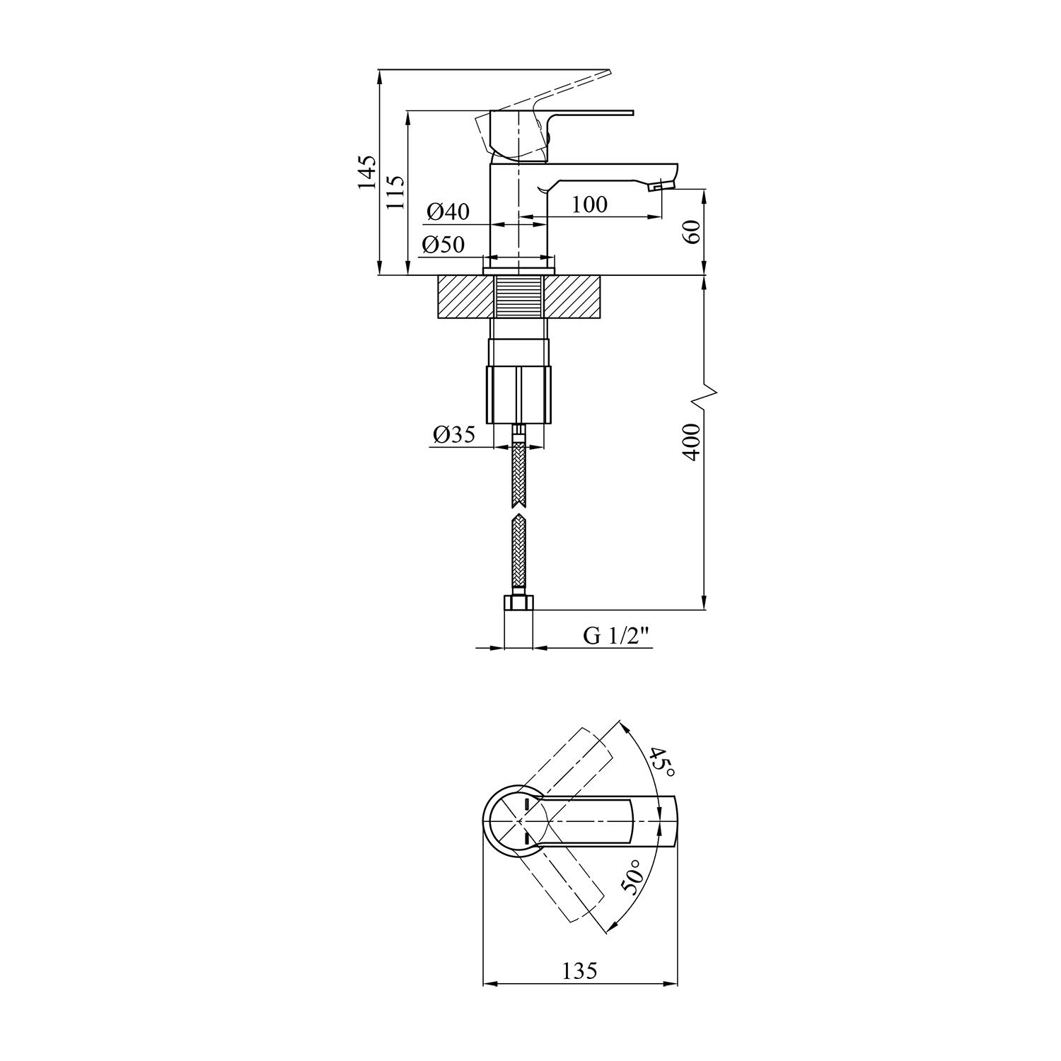 Смеситель-кран для раковины Kroner KRP Bremen C010 (KR12069Y) - фото 2 Смеситель-кран для раковины Kroner KRP Bremen C010 (KR12069Y) - фото 2