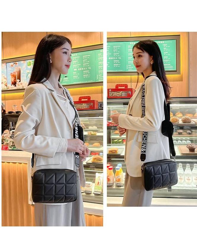 Сумка месенджер жіноча з плечовим ремінцем та гаманцем Чорний - фото 6