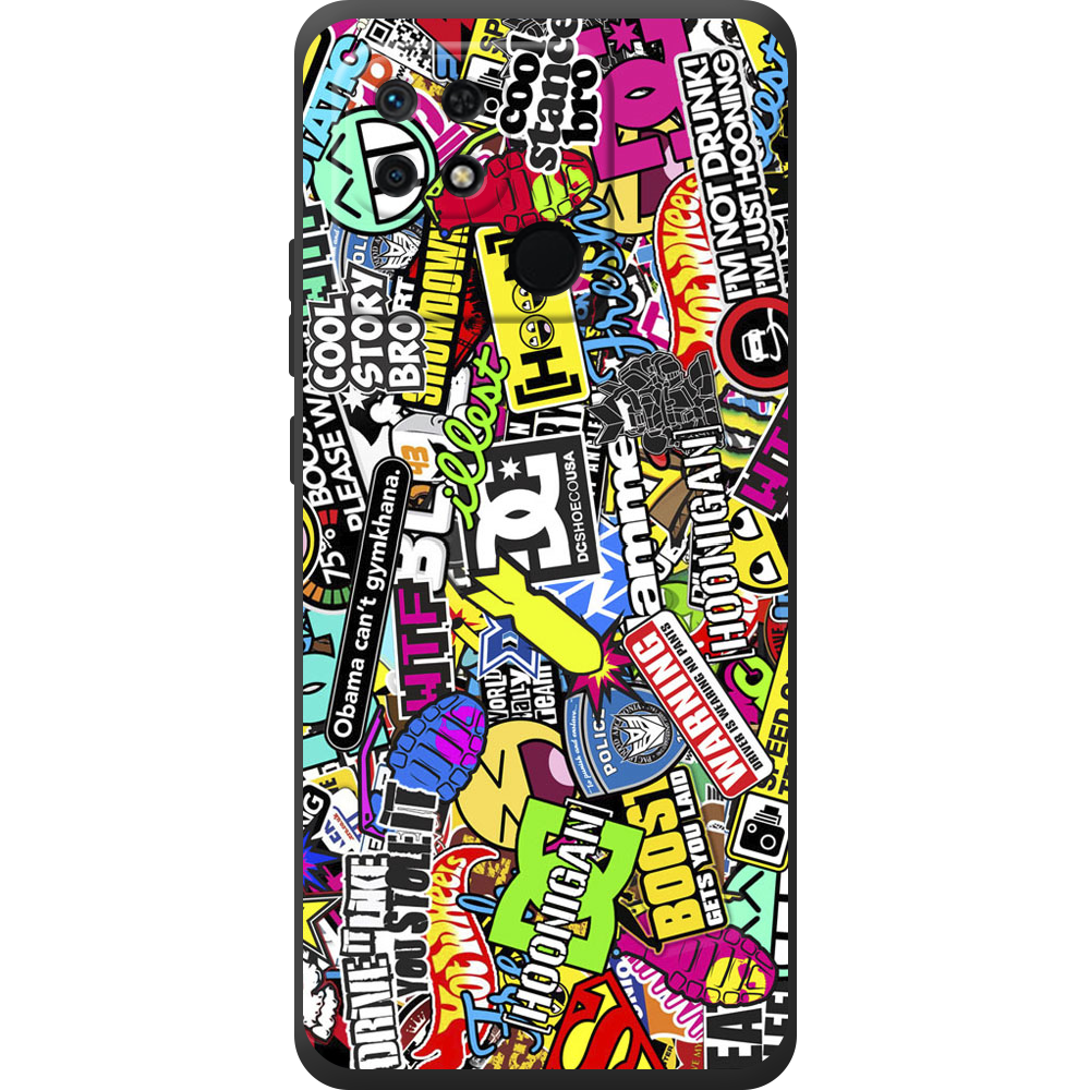Чохол BoxFace Xiaomi Redmi 10C Multicolored Inscriptions Чорний силікон (44304-up880-44307)