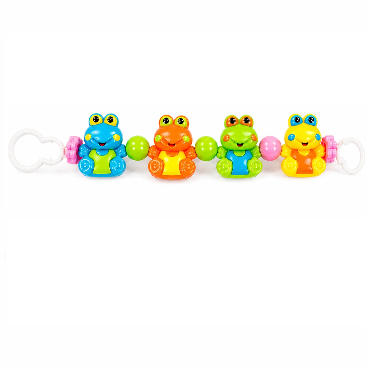 Игрушка для малышей Baby Toys Лягушки Подвеска-погремушка на эластичной веревке для коляски и кроватки (431В)