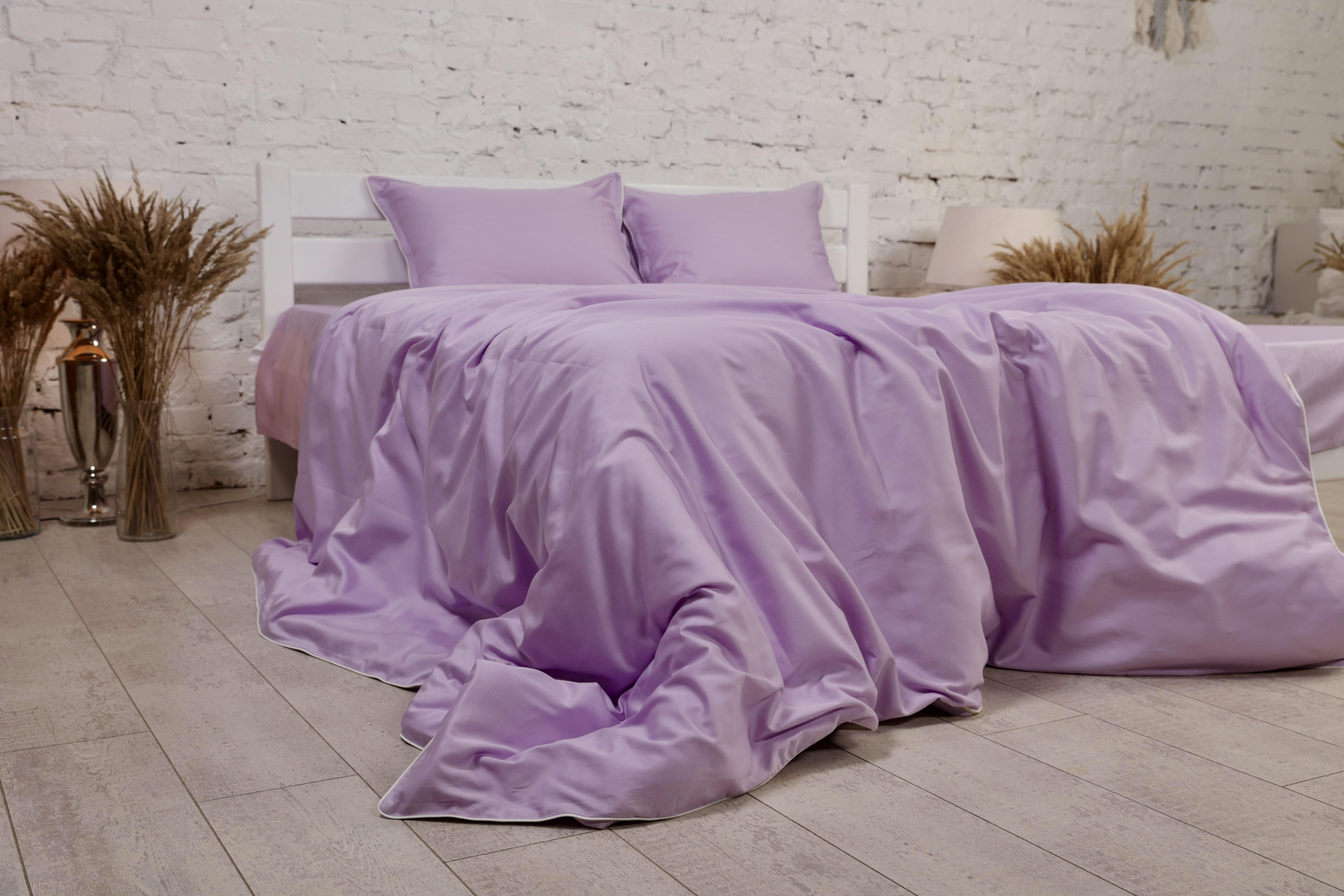 Комплект постільної білизни White Dream двоспальний євро з сатину Premium 200x220 см Ліловий (1080)