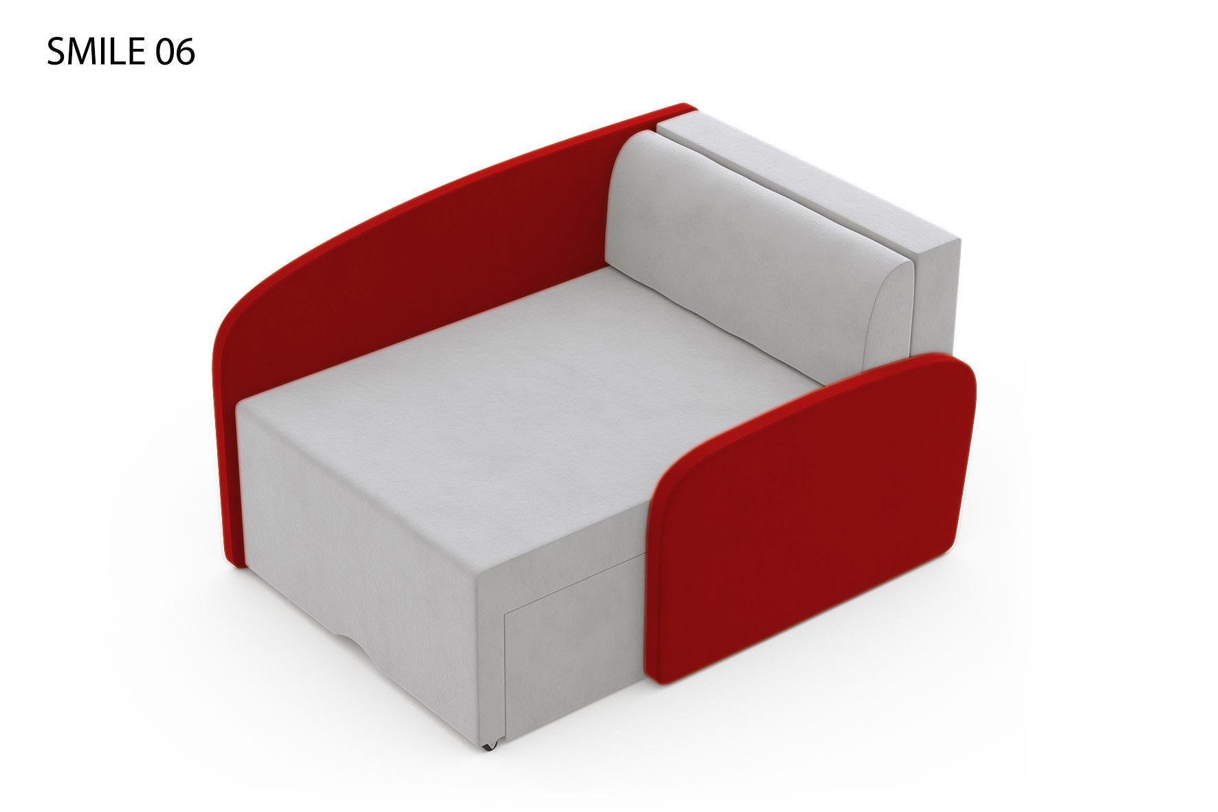 Диван-мини раскладной Viorina-Deko Etna Smile 06 ЛДСП/ ткань Красный/Белый - фото 2