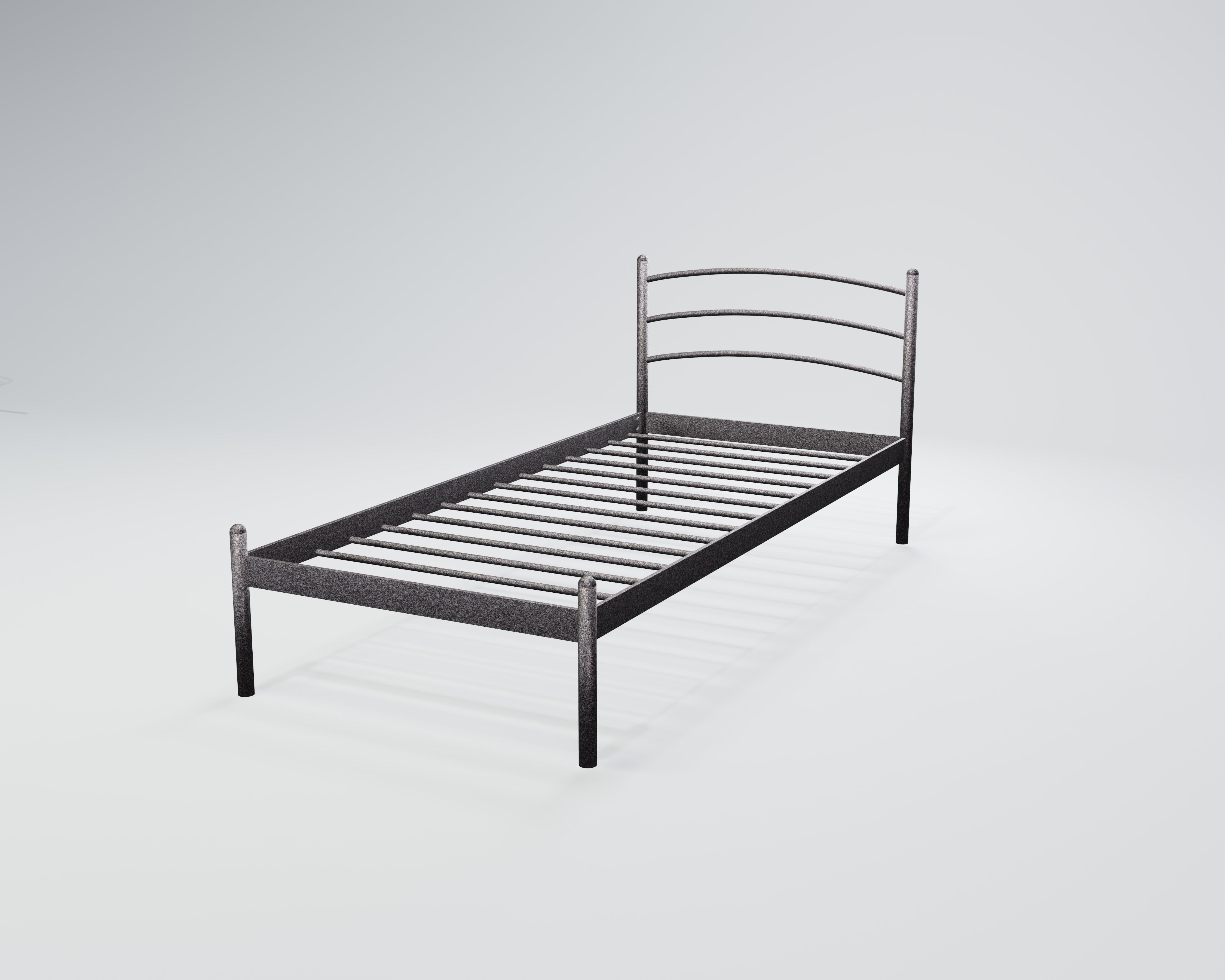 Кровать металлическая Маранта Мини 90x200 см Черный/Серебряный