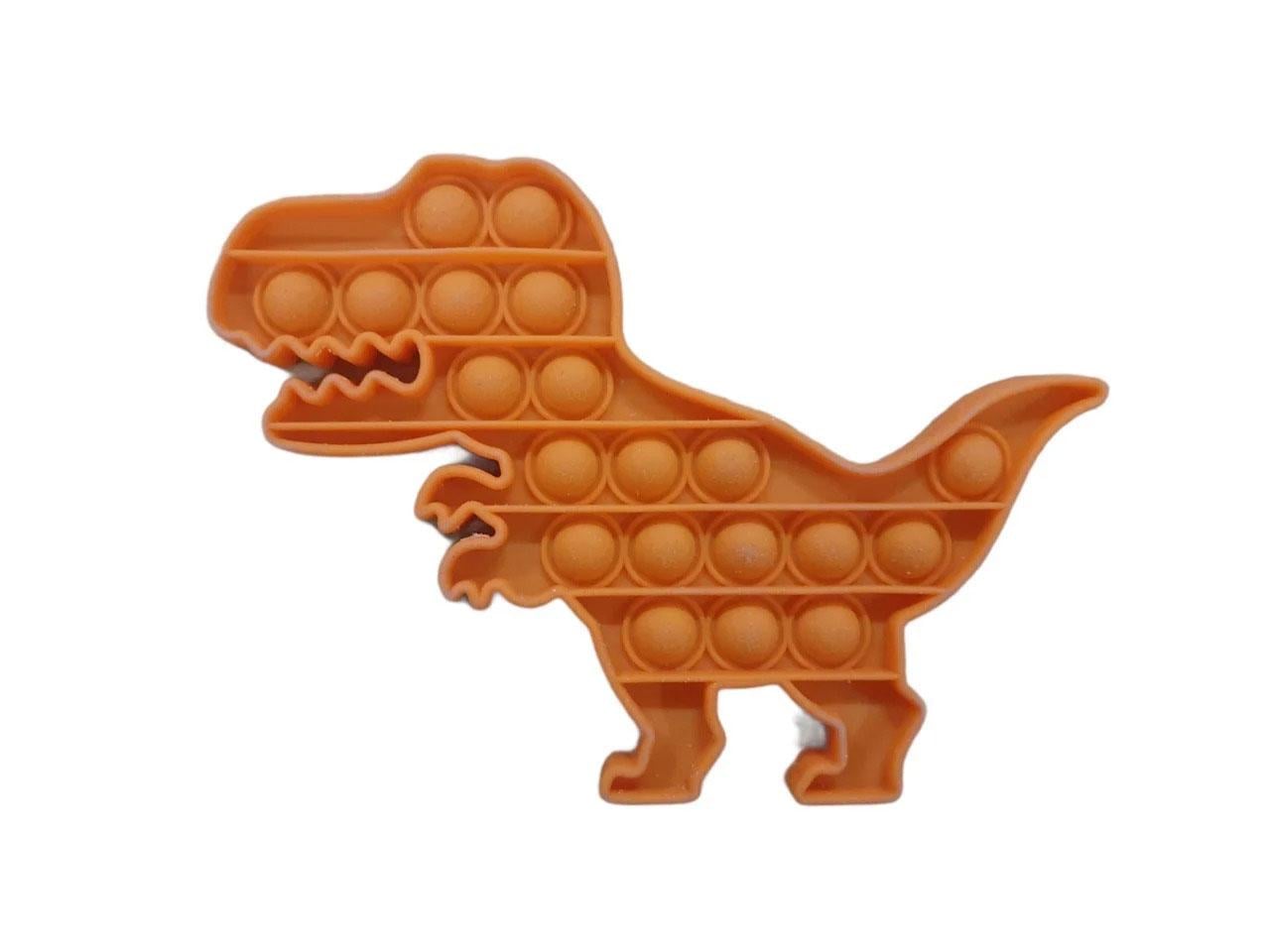 Мягкая игрушка Pop It fidget Бесконечная пупырка антистресс Оранжевый динозавр