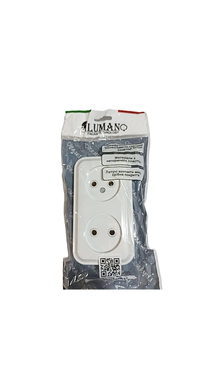 Розетка подвійна РА16-260 зовнішня Білий