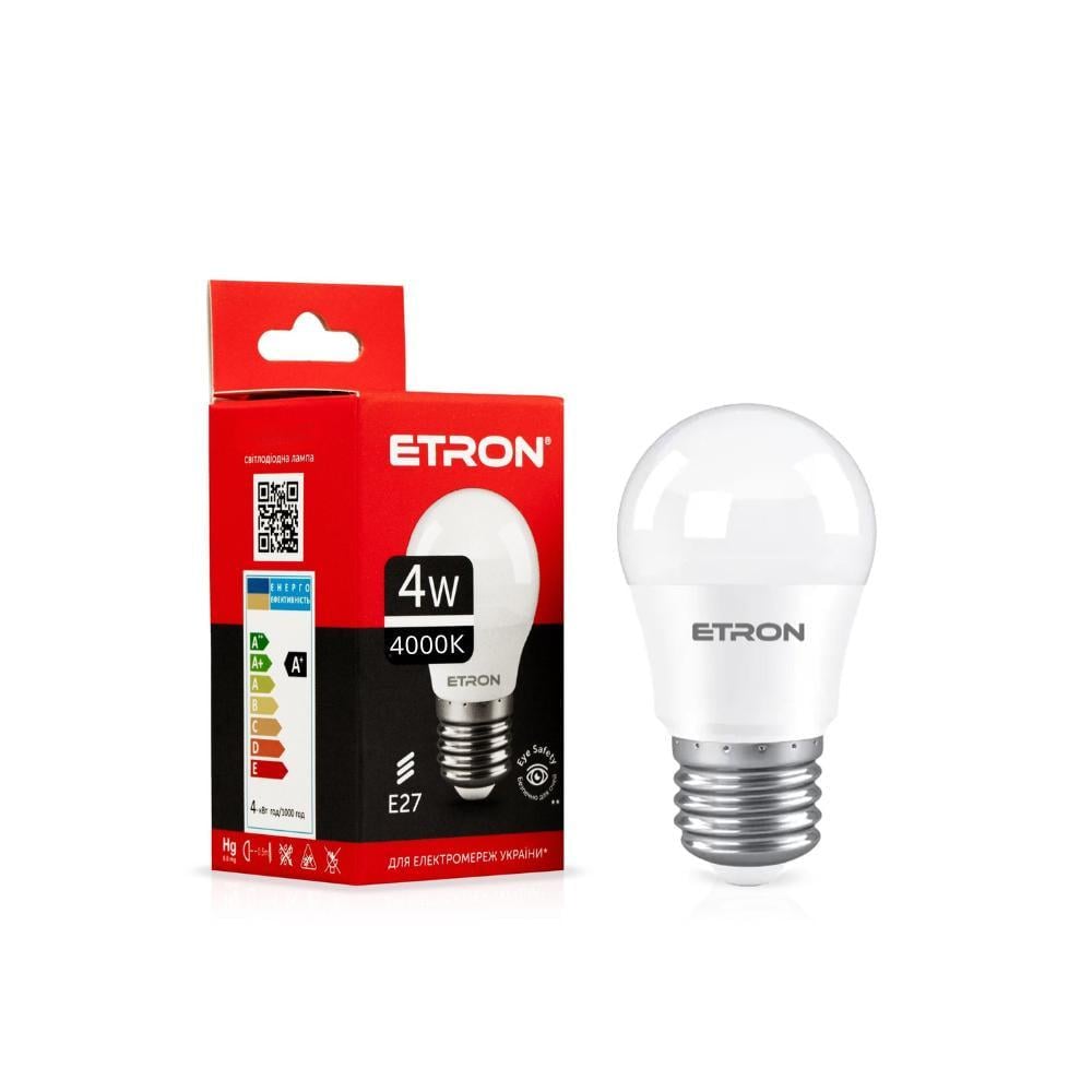 Лампа LED ETRON 4W G45 4000K E27 Light