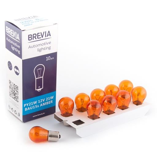 Лампа галогенна Brevia PY21W Amber 12V 21W 12302C - фото 1