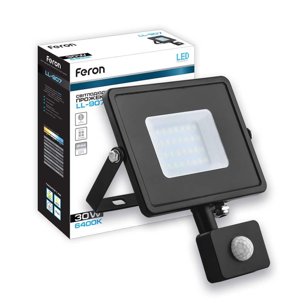 Прожектор светодиодный Feron LL-907 с датчиком движения 30W 6400K (27803176)