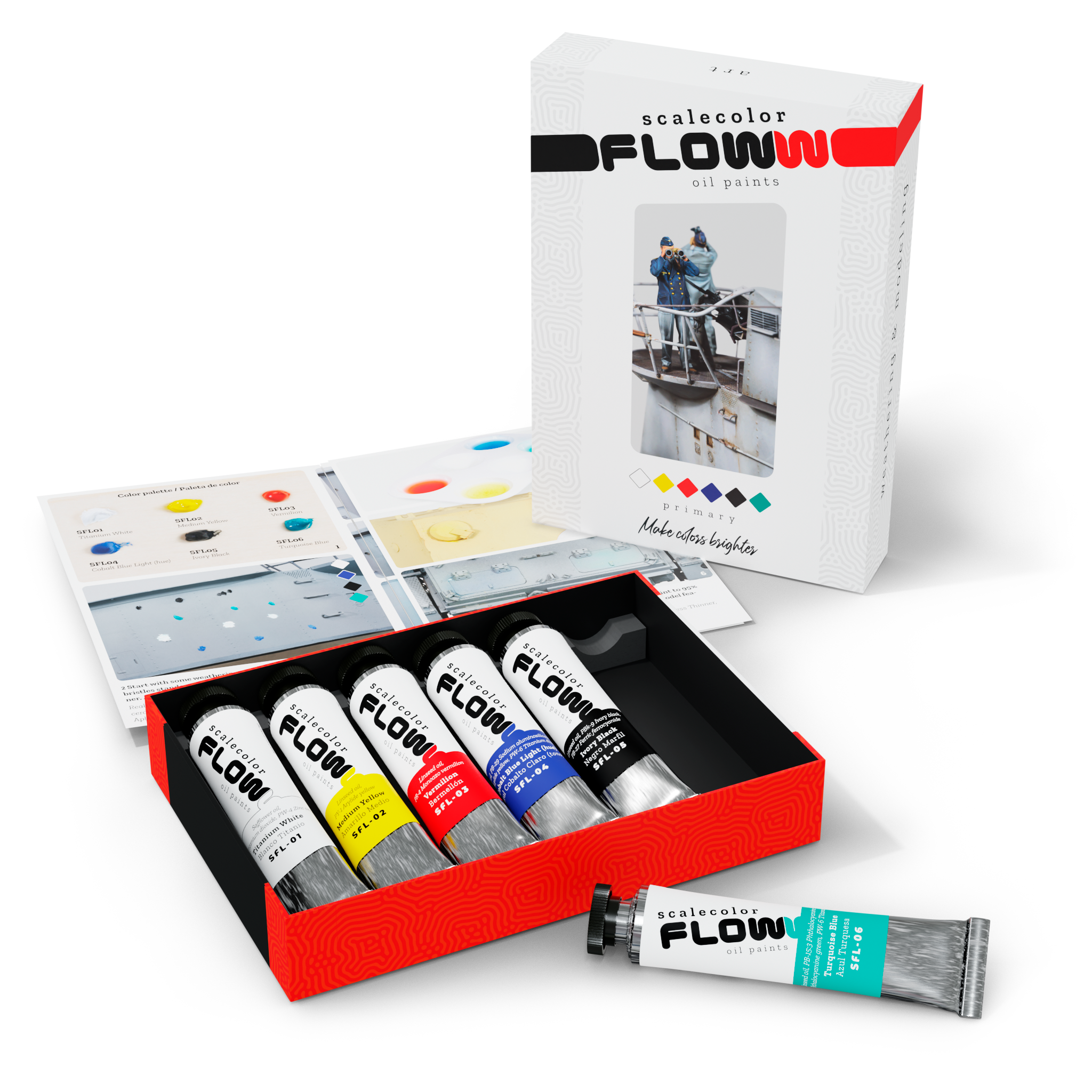 Набір олійних фарб Scale75 Flow Primary 6 кольорів (SFLOW-001)