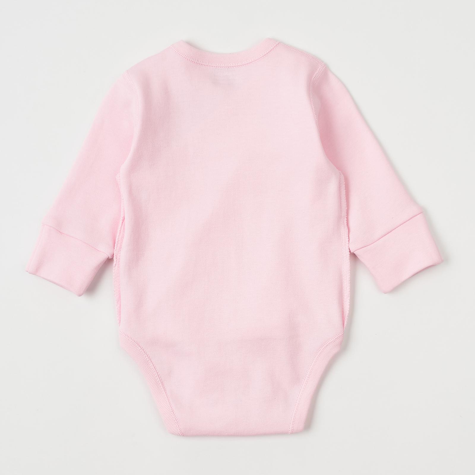 Боди с длинным рукавом на запах 62-68 см Розовый - фото 3 Боди с длинным рукавом на запах 62-68 см Розовый - фото 3