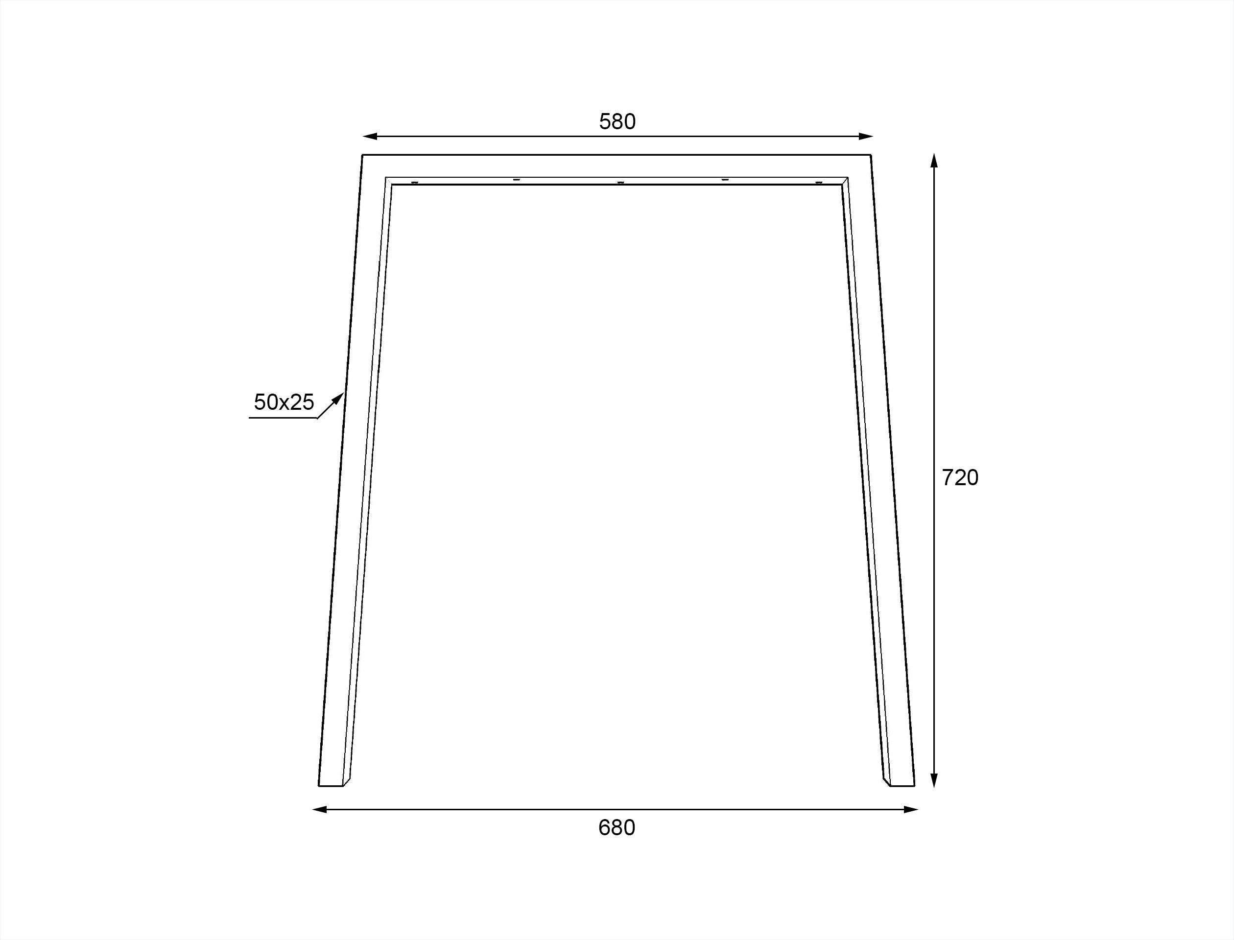 Опора для столу Lofty Серія 26 із металу ширина 580х680 мм Чорний - фото 2 Опора для столу Lofty Серія 26 із металу ширина 580х680 мм Чорний - фото 2